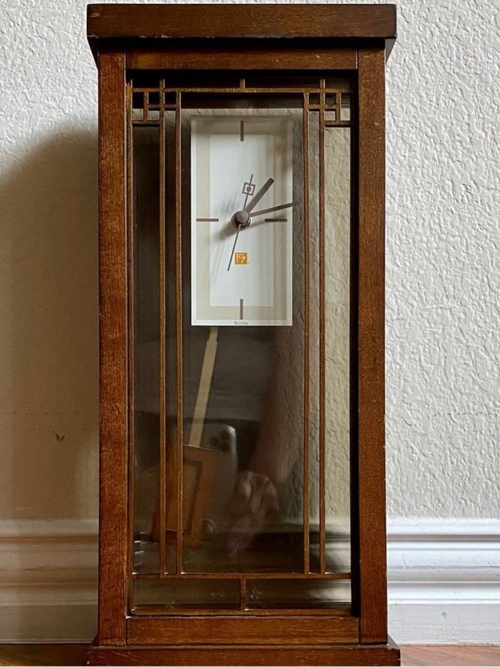 Bulova B1852 Frank Lloyd Wright Collection Wood Pendulum Clock